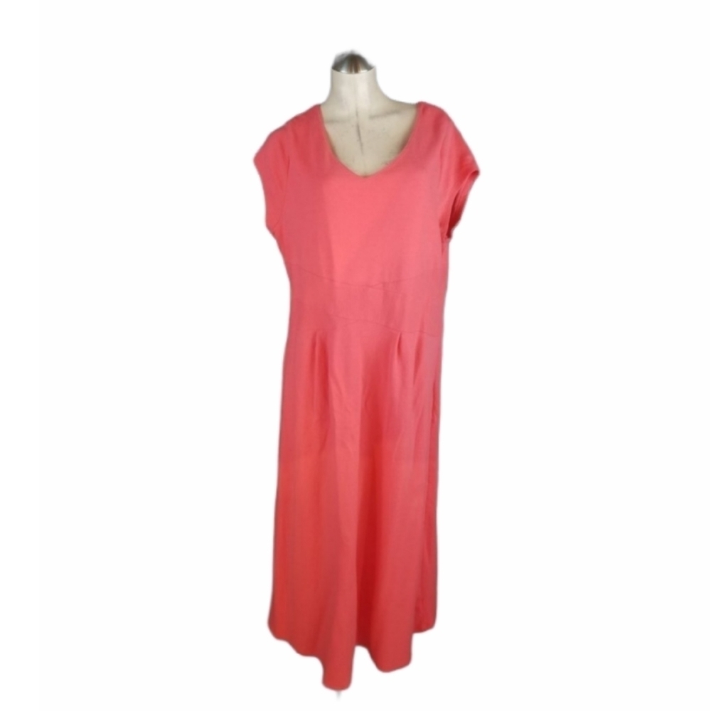 Isaac Mizrahi Pink Maxi Sundress with Scoop Neck and Dolman Cap Sleeves